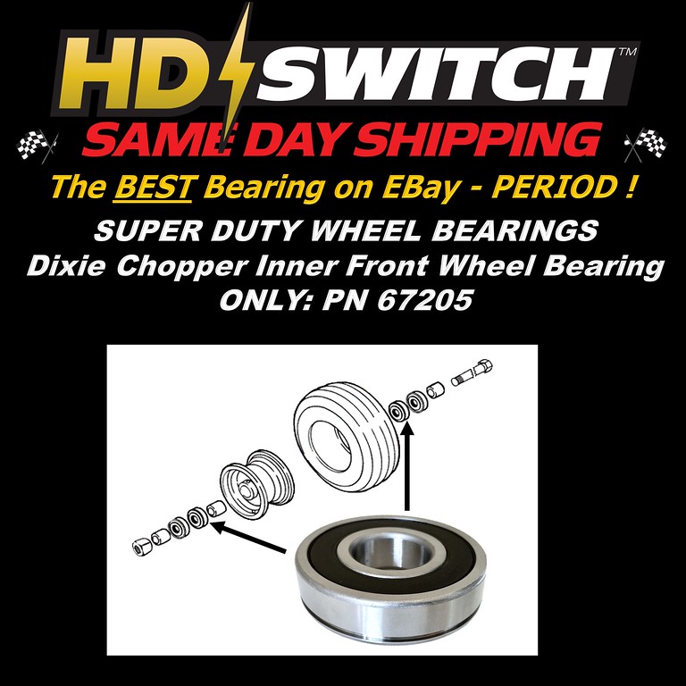 2) Front Wheel Inner Bearing 67205 for Dixie Chopper - HiTemp